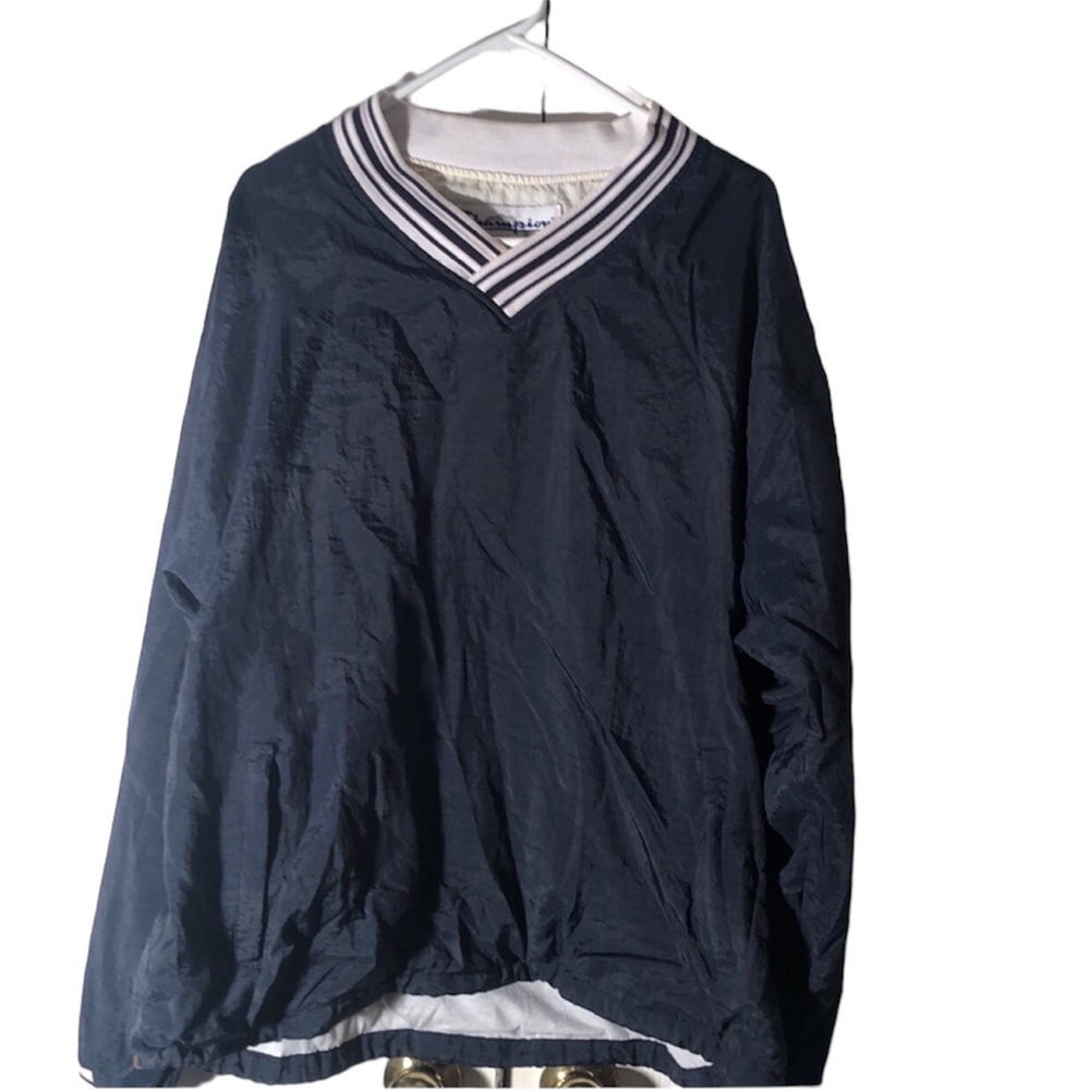 Champion Y2k Men’s Drawstring Nylon Pullover Jack… - image 1